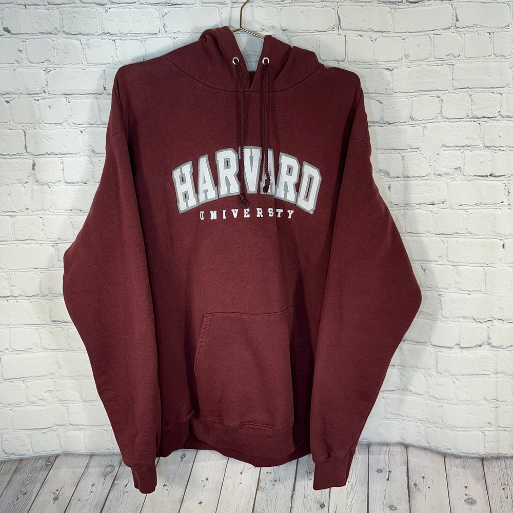 Champion Harvard University Hoodie Maroon XL Collegiate Sweatshirt Ivy League